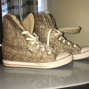 Gold COACH Tennis Shoes